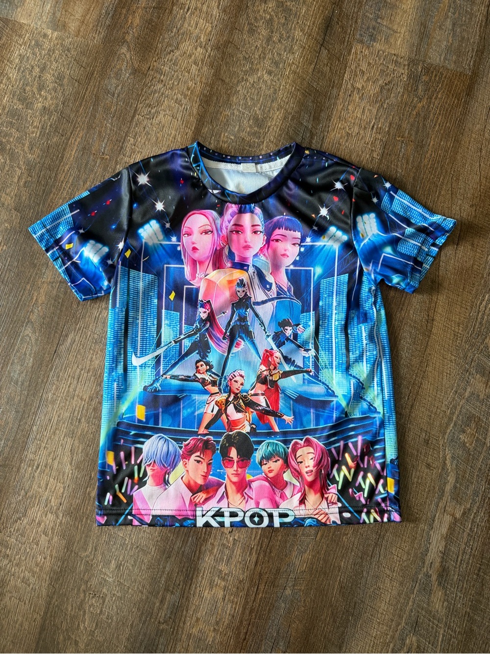 Kids K-Pop All-Over Print Graphic T-Shirt | Size 9–10 Years | Polyester